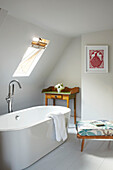 En suite bathroom with free standing bath