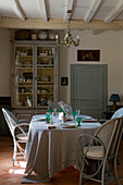 Dining table in rustic home