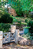 Wooden gate in garden