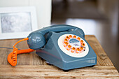 Retro style rotary dial telephone in West Wittering home West Sussex England