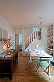 Dining table in open plan Richmond home