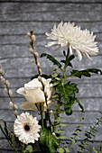 White flower arrangement in London home, England, UK