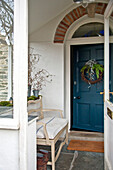 View into entrance porch of Crantock home Cornwall England UK