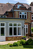 Garden extension to Grade II-listed Victorian home built c1880s Godalming Surrey UK