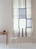 Budget Style window treatment made from linen tea towels