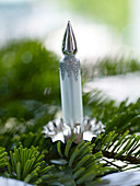LED candle with pine needles