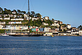 Picnic Boat moored in Dartmouth harbour Devon England UK