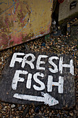 Fishermans sign at Deal in Kent England UK