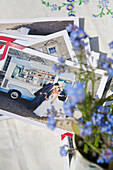 Wedding photograph with ice cream van Brighton Sussex England UK