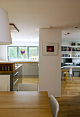 Open plan living area in London home, England, UK