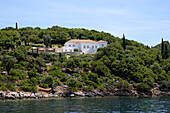 1960s villa on hillside on Aegean sea Ithaca Greece