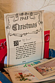1945 Geschenkgutschein und Grußkarten in einem Haus in Berkshire UK