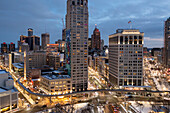 Downtown Detroit, Michigan, USA, aerial photograph