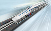 Superconducting Maglev train, illustration