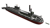 Russian Typhoon Class submarine, illustration