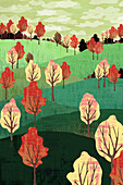 Autumn landscape, illustration