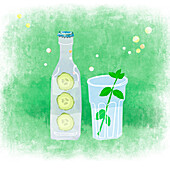 Flavoured waters, illustration