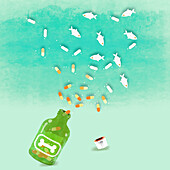 Fish oil, conceptual illustration