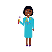 Female doctor holding test tube, conceptual illustration