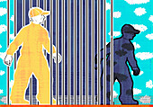 Prison system, illustration