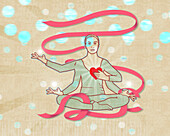 Woman in yoga pose, illustration