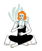 Yoga breathing exercises, illustration