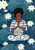 Woman in a yoga pose, illustration