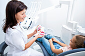 Young girl and dentist