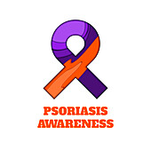 Psoriasis awareness ribbon, conceptual illustration