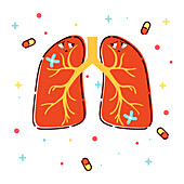 Lungs disorder, conceptual illustration