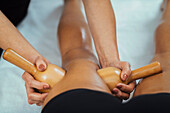 Maderotherapy anti cellulite massage treatment