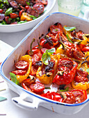Roasted peppers with tomatoes