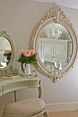 Dressing table and mirror in a French style