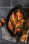 Oven-roasted duck legs with blood oranges