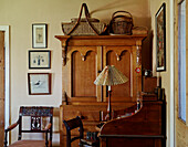 Antique bureau and wooden cabinet in a country house