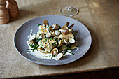 Seafood stew with fish, clams and samphire