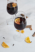 Two glasses of mulled wine