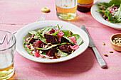 Beetroot, spinach and red onion salad