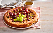 Tarte Tatin with wine grapes and nuts