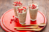 Overnight Oats with pomegranate seeds