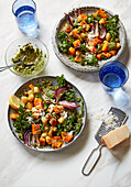 Baked gnocchi with kale and butternut squash