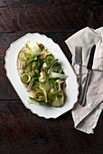 Summer courgette salad with Parmesan cheese and walnuts