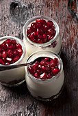 Greek yogurt with pomegranate seeds
