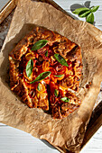 Savory Tomato galette with basil