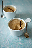 Coffee ice cream served in cups