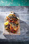 Grilled mackerel with escalivada and toasts