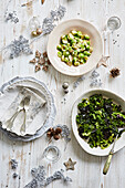 Brussels sprouts and kale as Christmas dinner side dishes