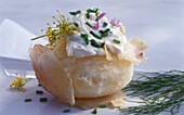 Boiled potato with quark and herbs