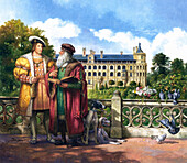 Francis I and Leonardo da Vinci, illustration