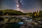 Milky Way over Elbow Falls, Alberta, Canada